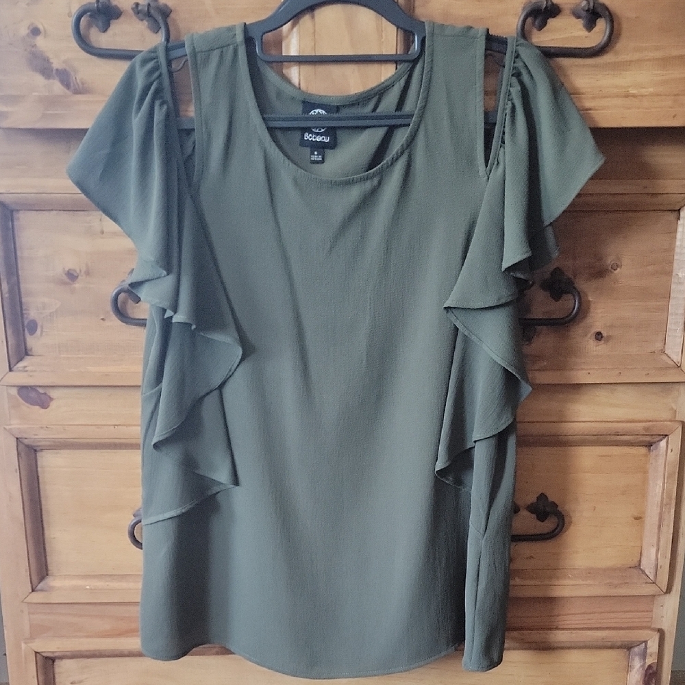 Bobeau Olive Green Knit Top